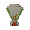Marie Graves Ceramic Artist Fan Vase Golden Crocus Design.