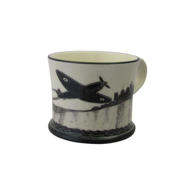 Moorland Pottery Mug Spitfire Design Stokie Ware Range - Stoke Art Pottery