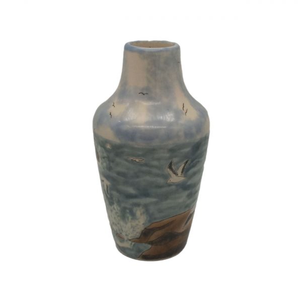 Cobridge Stoneware Gull Rock Design Vase - Stoke Art Pottery